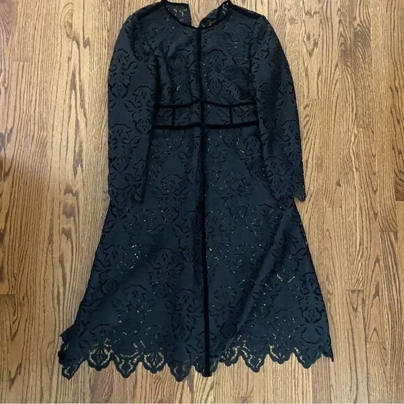 NWT New L.K. Bennett London Eloise black lace dress UK 16 US 12 - Picture 4 of 9
